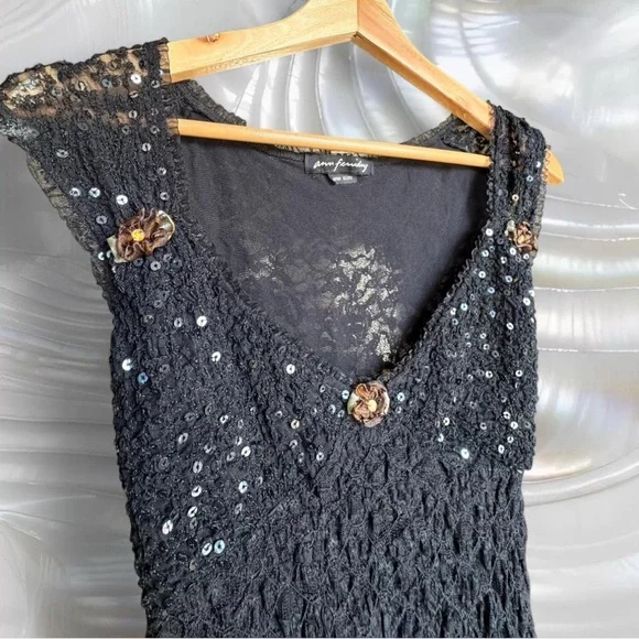 Vintage Ann Ferriday Lace Sequin Top - Picture 5 of 6